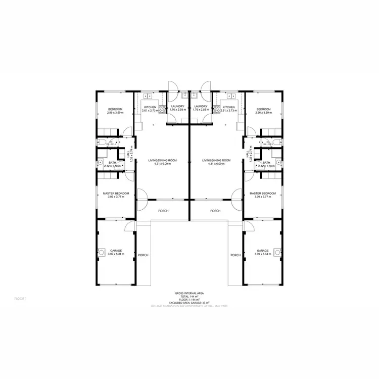 Floorplan of Homely semi-detached listing, 1 and 2/21 Hampton Street, Newtown QLD 4350
