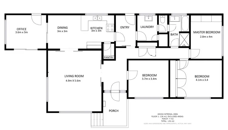 Floorplan of Homely house listing, 1 Railway Avenue, Yackandandah VIC 3749