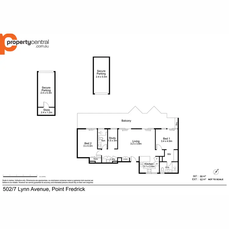 Floorplan of Homely apartment listing, 502/7 Lynn Avenue, Point Frederick NSW 2250