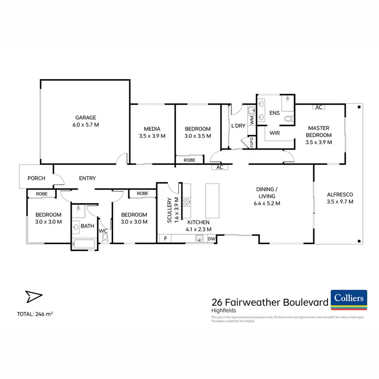 Floorplan of Homely house listing, 26 Fairweather Boulevard, Highfields QLD 4352