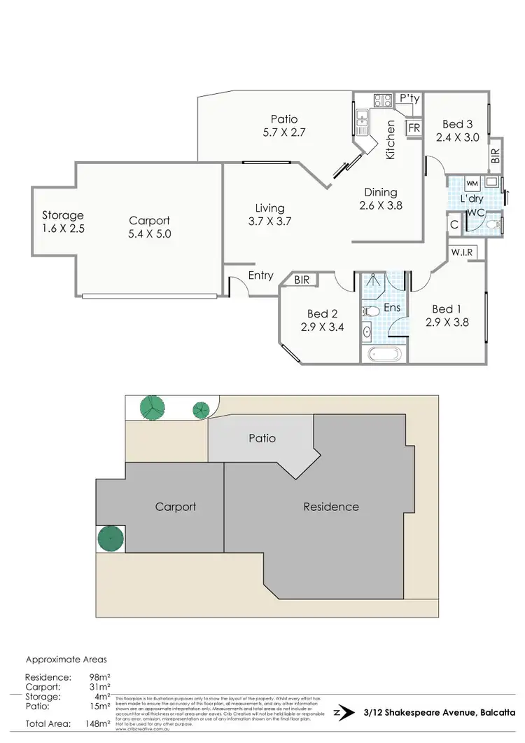 Floorplan of Homely villa listing, 3/12 Shakespeare Avenue, Balcatta WA 6021