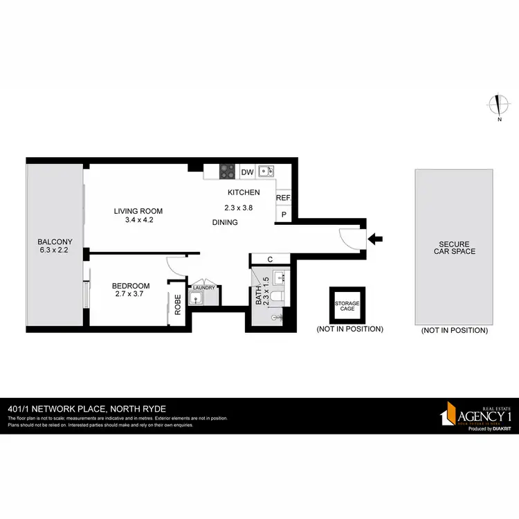 Floorplan of Homely unit listing, 401/1 Network Place, North Ryde NSW 2113