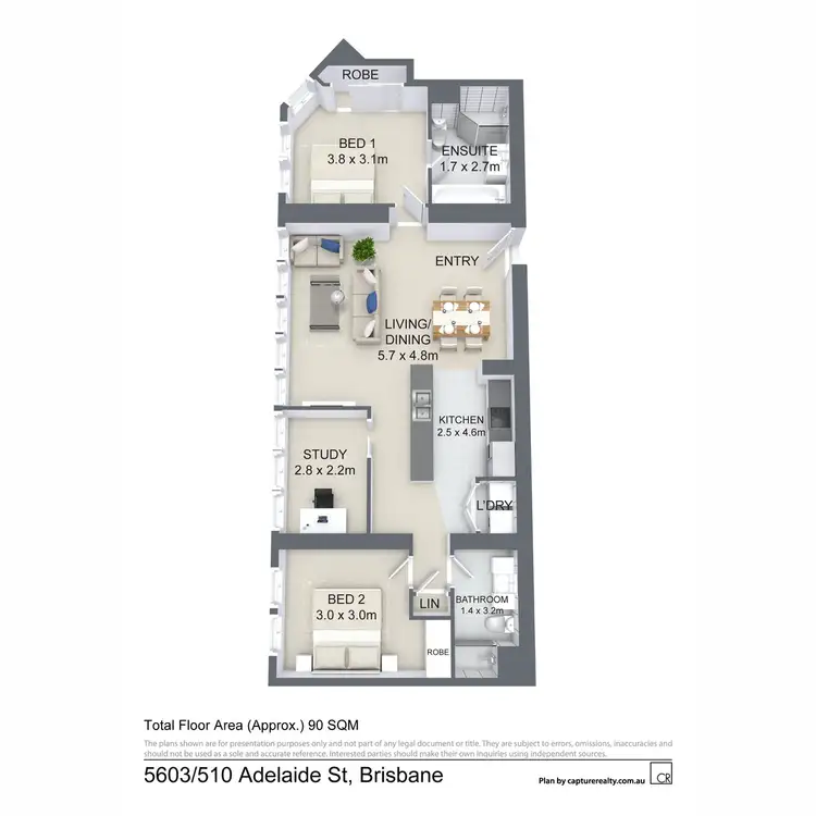 Floorplan of Homely apartment listing, 5603/501B Adelaide Street, Brisbane City QLD 4000