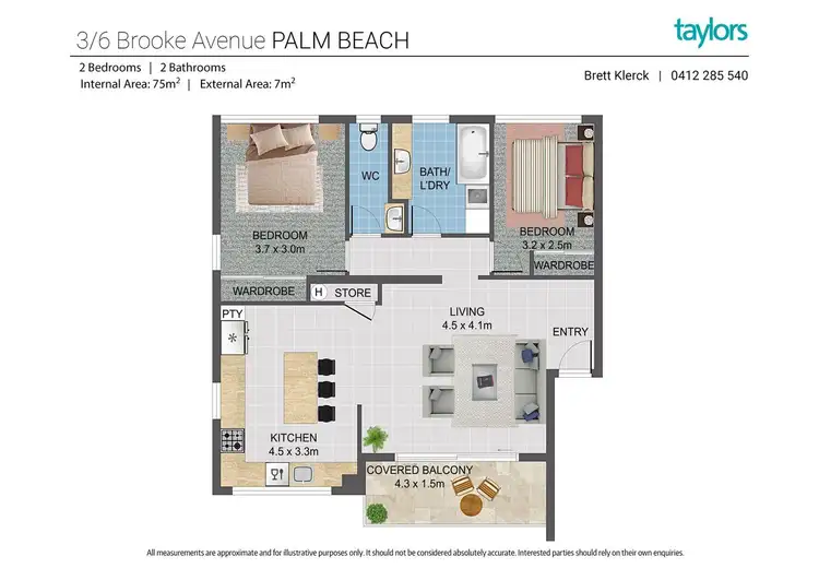 Floorplan of Homely apartment listing, 3/6 Brooke Avenue, Palm Beach QLD 4221