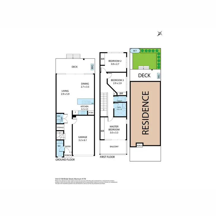 Floorplan of Homely townhouse listing, 5/100 Bride Street, Wynnum QLD 4178