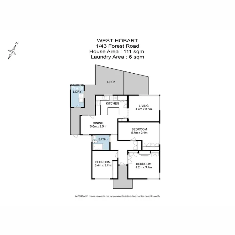 Floorplan of Homely house listing, 43 Forest Road, West Hobart TAS 7000
