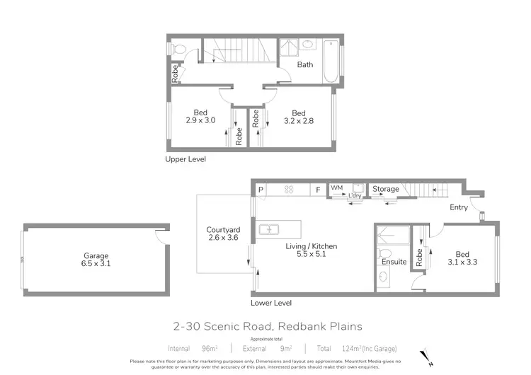 Floorplan of Homely townhouse listing, 2/30 Scenic Road, Redbank Plains QLD 4301