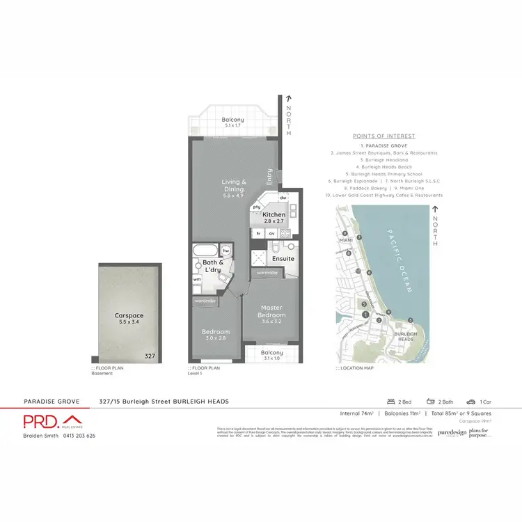 Floorplan of Homely apartment listing, 327/15 Burleigh Street, Burleigh Heads QLD 4220