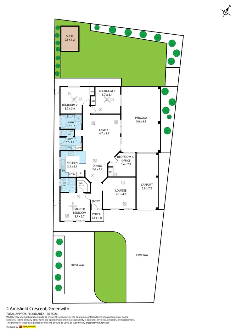 Floorplan of Homely house listing, 4 Amisfield Crescent, Greenwith SA 5125