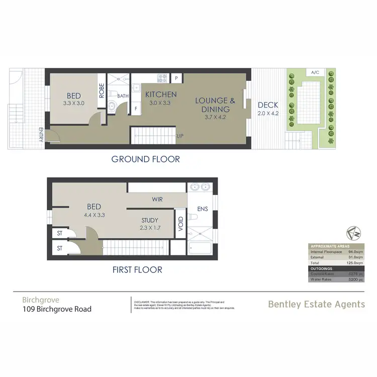 Floorplan of Homely semi-detached listing, 109 Birchgrove Road, Birchgrove NSW 2041