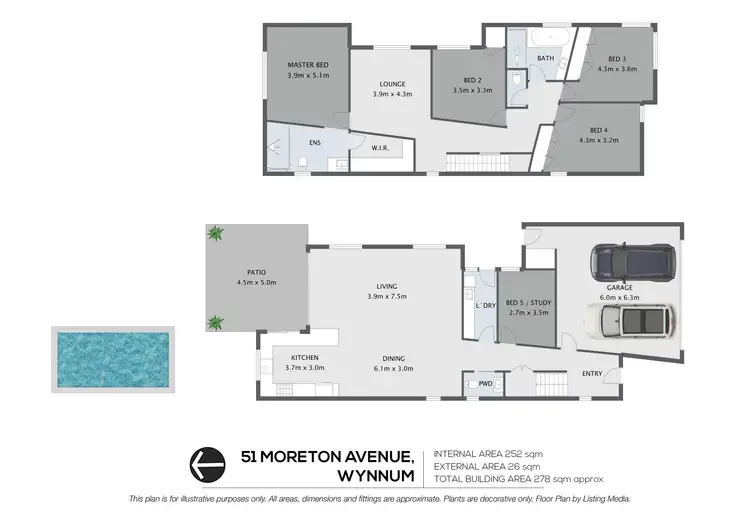 Floorplan of Homely house listing, 51 Moreton Avenue, Wynnum QLD 4178