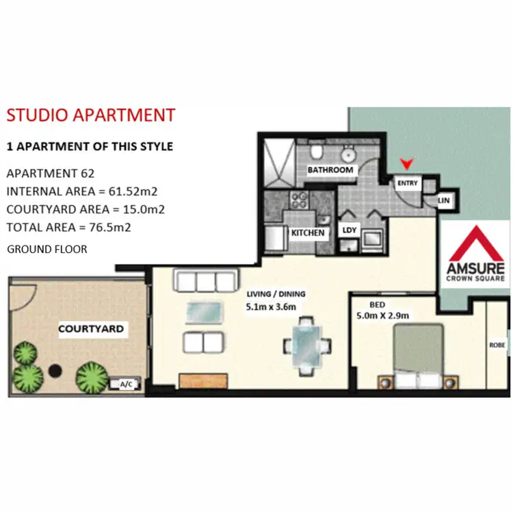 Floorplan of Homely apartment listing, 62/7 Broome Street, Waterloo NSW 2017