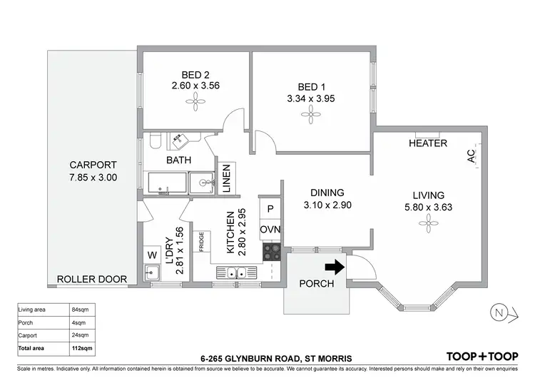 Floorplan of Homely unit listing, 6/265 Glynburn Road, St Morris SA 5068