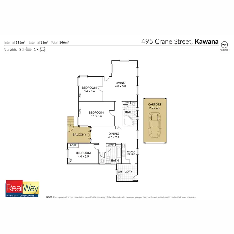 Floorplan of Homely house listing, 495 Crane Avenue, Kawana QLD 4701