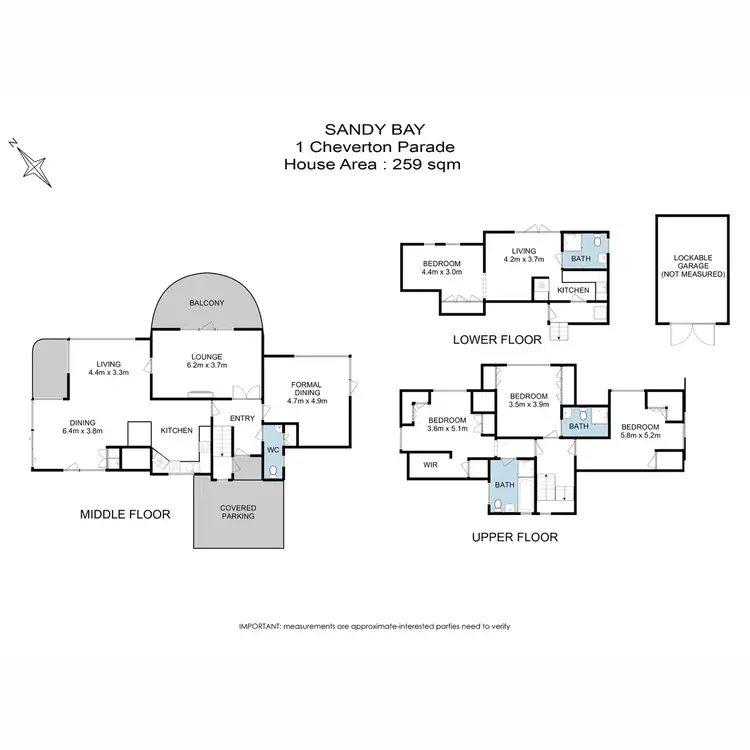 Floorplan of Homely house listing, 1 Cheverton Parade, Sandy Bay TAS 7005