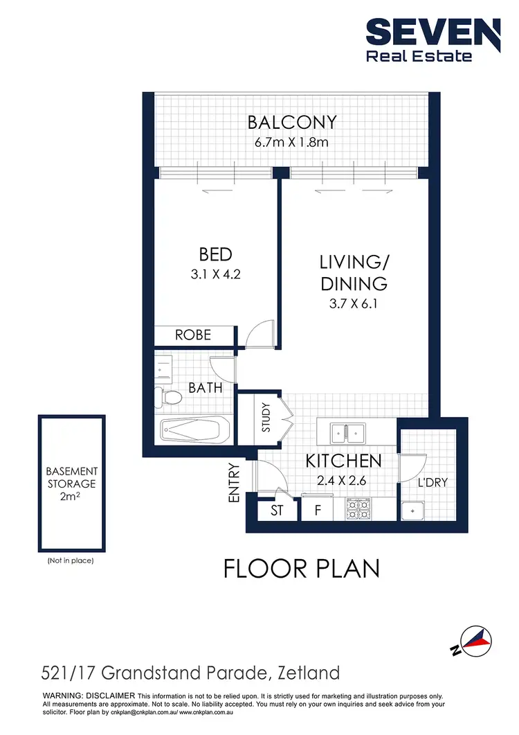 Floorplan of Homely apartment listing, 521/17 Grandstand Parade, Zetland NSW 2017