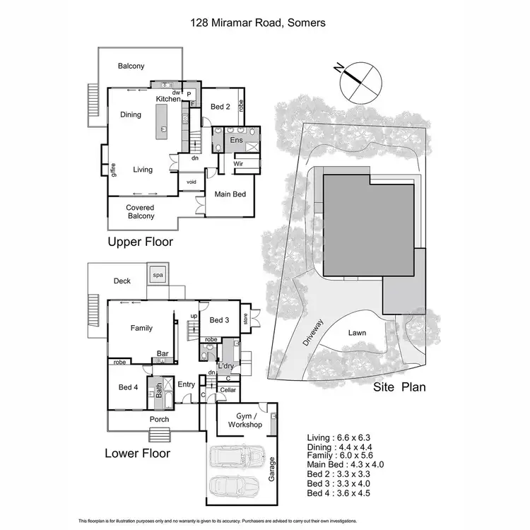 Floorplan of Homely house listing, 128 Miramar Road, Somers VIC 3927