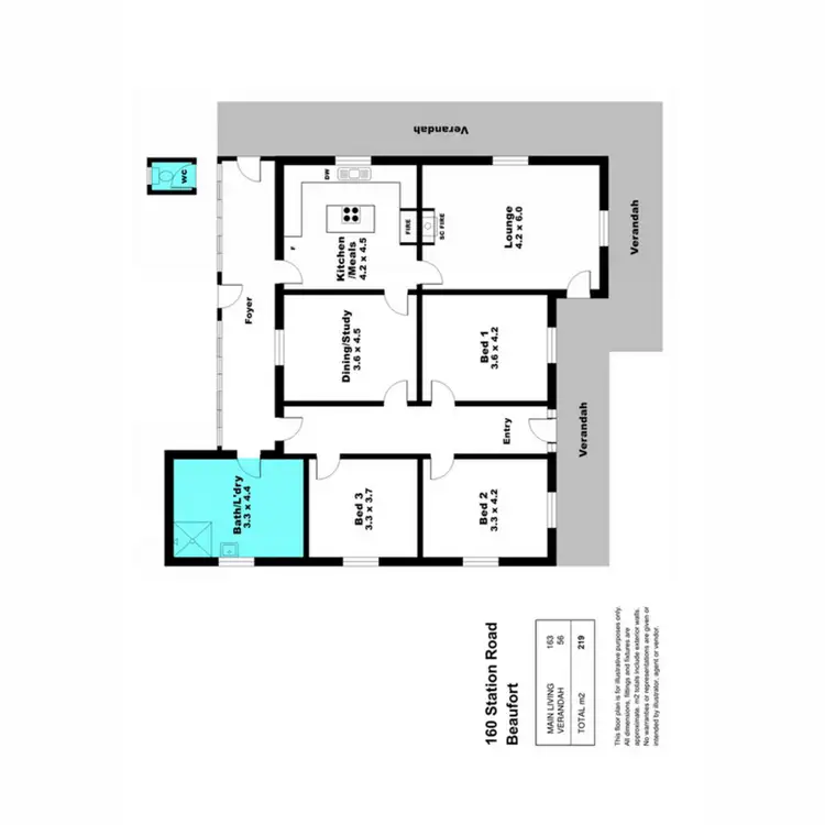 Floorplan of Homely rural property listing, 160 Station Road, Beaufort SA 5550