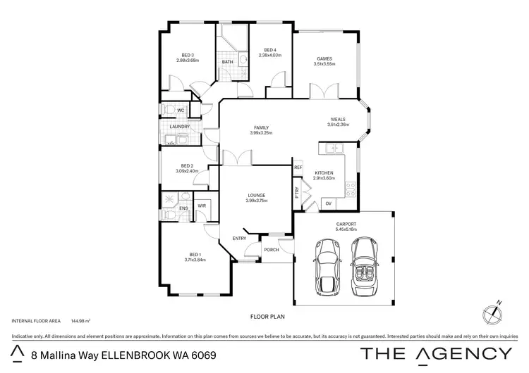 Floorplan of Homely house listing, 8 Mallina Way, Ellenbrook WA 6069