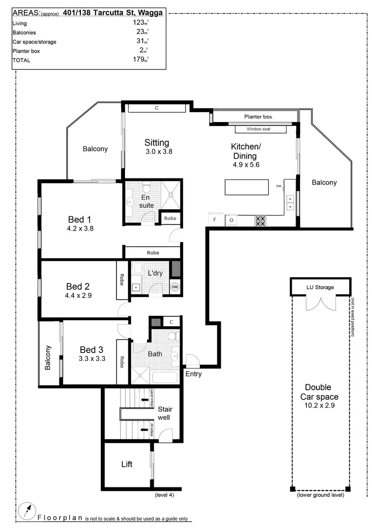 Floorplan of Homely unit listing, 401/138 Tarcutta Street, Wagga Wagga NSW 2650