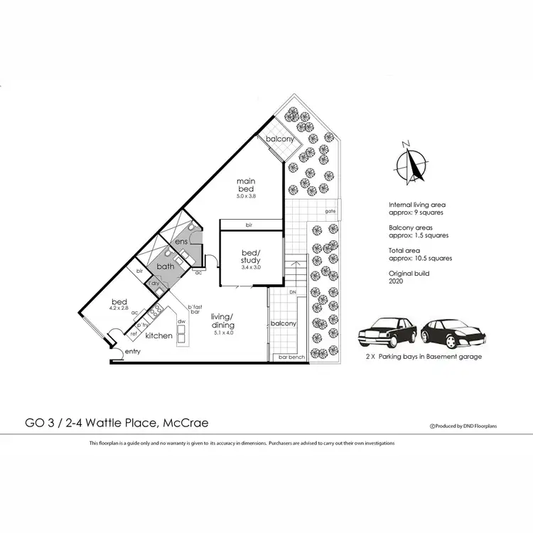 Floorplan of Homely apartment listing, G03/2-4 Wattle Place, Mccrae VIC 3938
