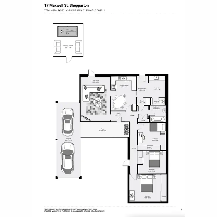 Floorplan of Homely house listing, 17 Maxwell Street, Shepparton VIC 3630