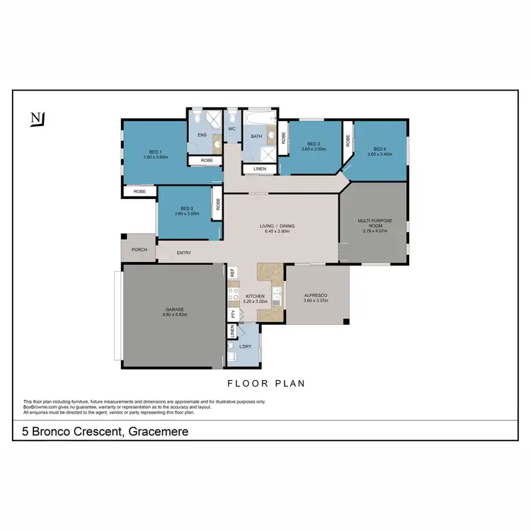 Floorplan of Homely house listing, 5 Bronco Crescent, Gracemere QLD 4702
