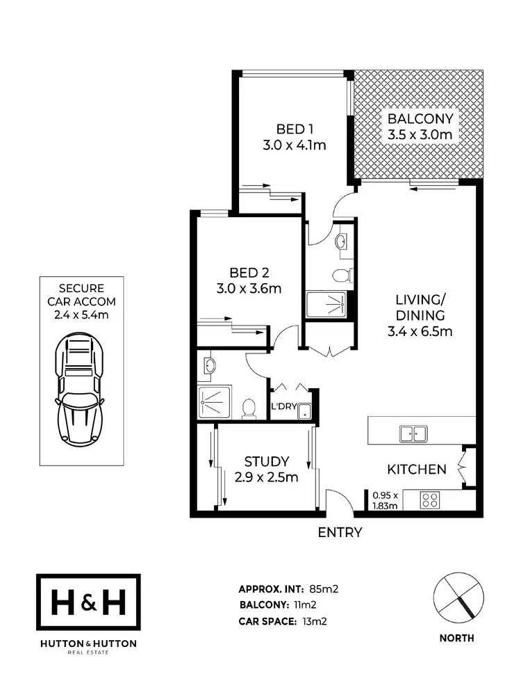 Floorplan of Homely apartment listing, 305/584 Brunswick Street, New Farm QLD 4005