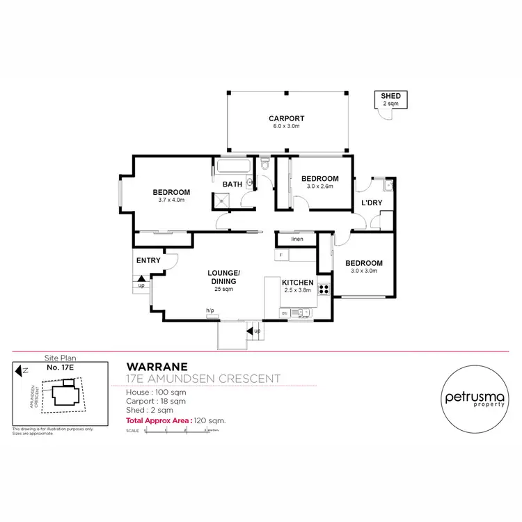 Floorplan of Homely unit listing, 2/17E Amundsen Crescent, Warrane TAS 7018