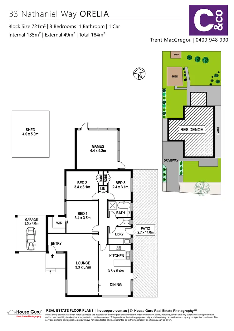 Floorplan of Homely house listing, 33 Nathaniel Way, Orelia WA 6167