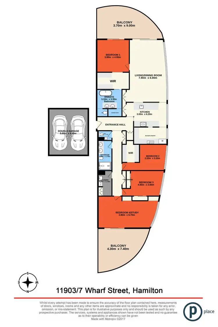 Floorplan of Homely apartment listing, 11903 Gallery House/7 Wharf Street, Hamilton QLD 4007