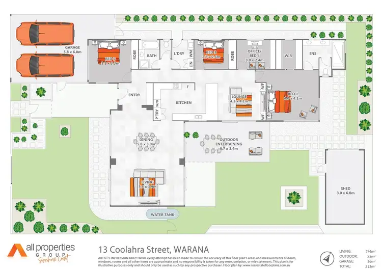 Floorplan of Homely house listing, 13 Coolahra Street, Warana QLD 4575
