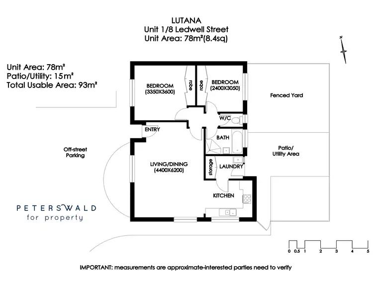 Floorplan of Homely unit listing, 1/8 Ledwell Street, Lutana TAS 7009