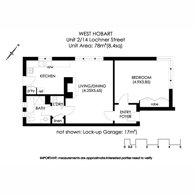 Floorplan of Homely apartment listing, 2/14 Lochner Street, West Hobart TAS 7000