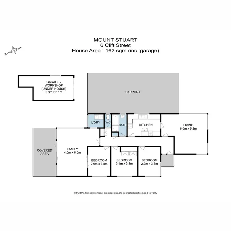 Floorplan of Homely house listing, 6 Clift Street, Mount Stuart TAS 7000