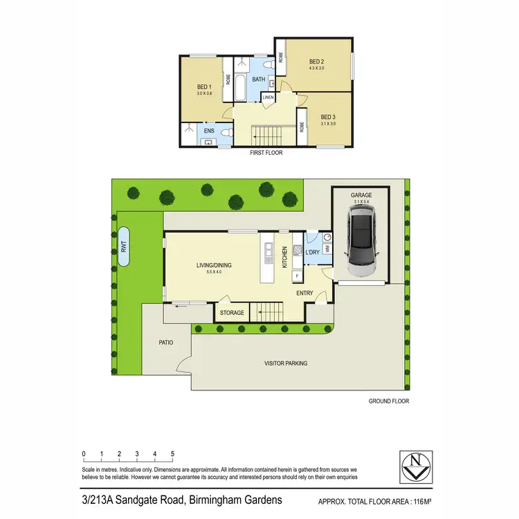 Floorplan of Homely townhouse listing, 3/213A Sandgate Road, Birmingham Gardens NSW 2287