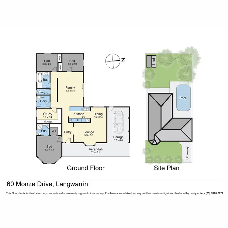 Floorplan of Homely house listing, 60 Monze Drive, Langwarrin VIC 3910
