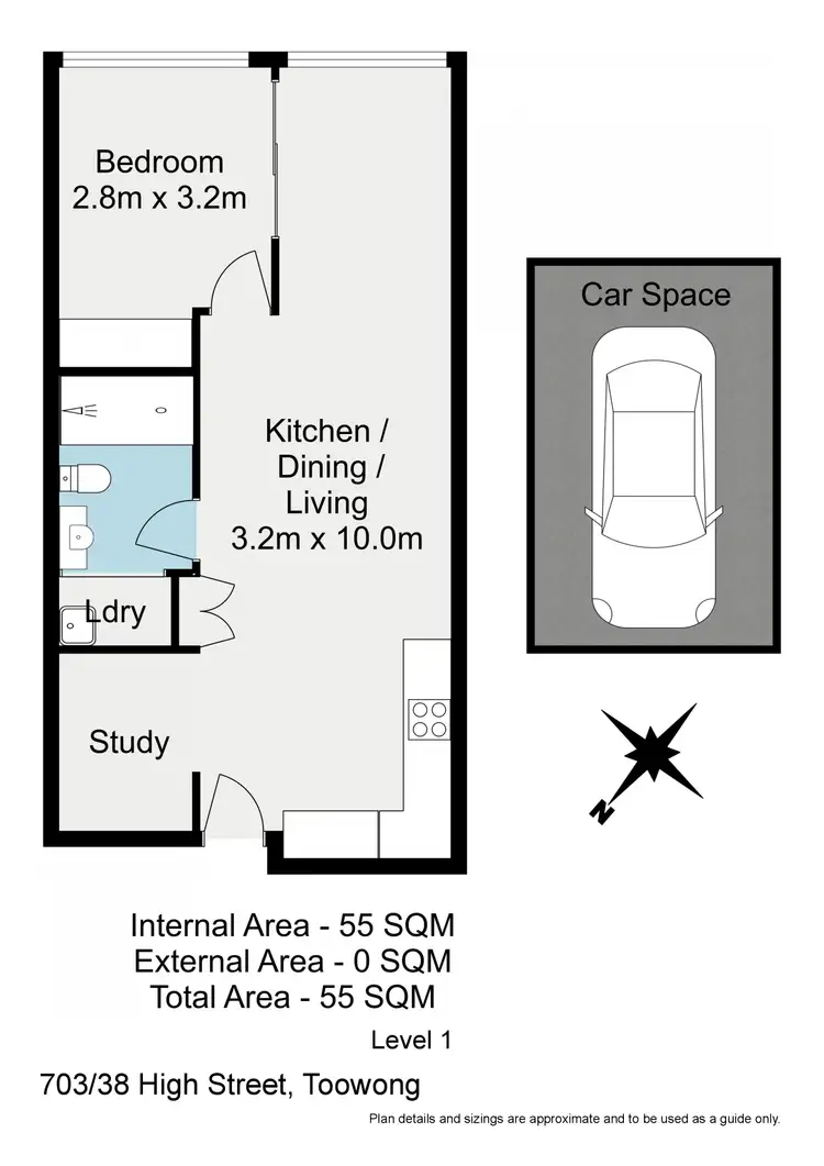 Floorplan of Homely apartment listing, 703/38 High Street, Toowong QLD 4066