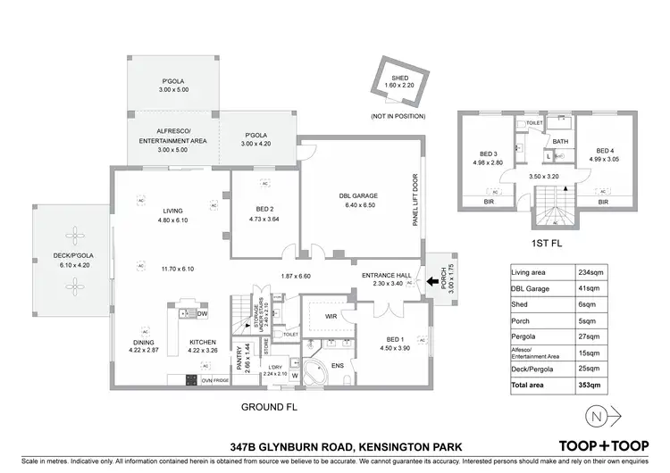 Floorplan of Homely house listing, 347B Glynburn Road, Kensington Park SA 5068