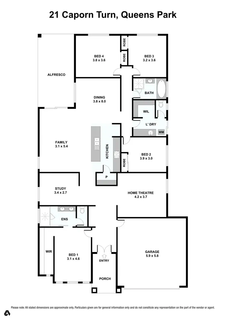 Floorplan of Homely house listing, 21 Caporn Turn, Queens Park WA 6107