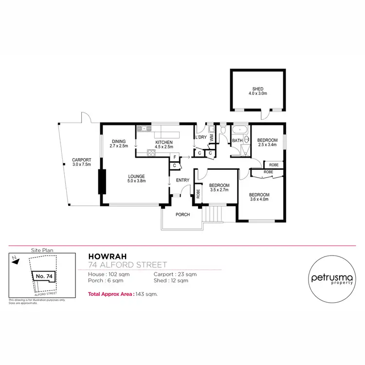 Floorplan of Homely house listing, 74 Alford Street, Howrah TAS 7018