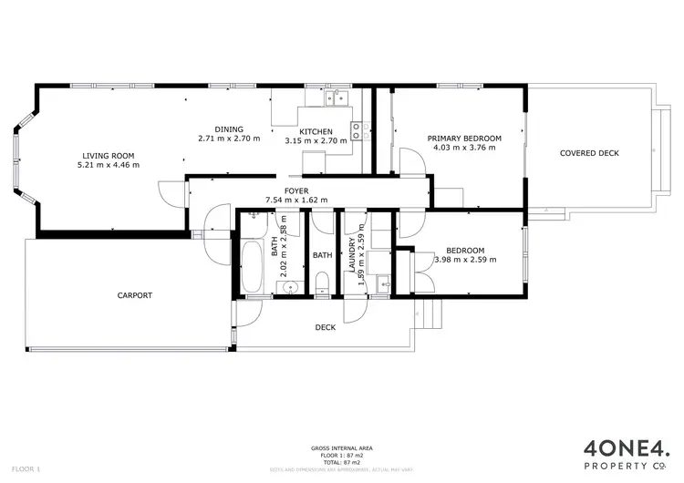 Floorplan of Homely unit listing, 2/535 Main Road, Montrose TAS 7010