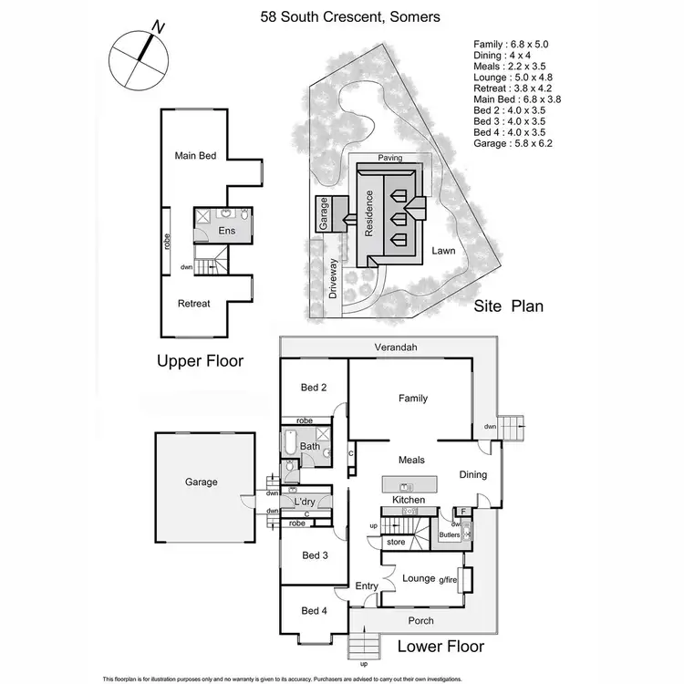 Floorplan of Homely house listing, 58 South Crescent, Somers VIC 3927
