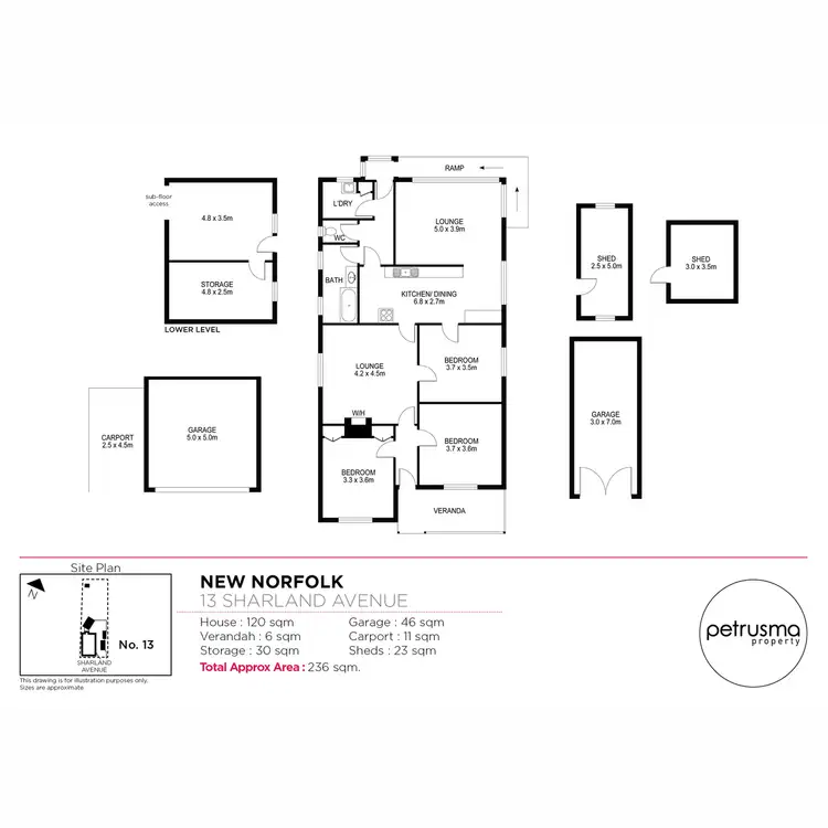 Floorplan of Homely house listing, 13 Sharland Avenue, New Norfolk TAS 7140