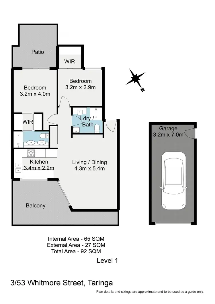 Floorplan of Homely unit listing, 3/53 Whitmore Street, Taringa QLD 4068