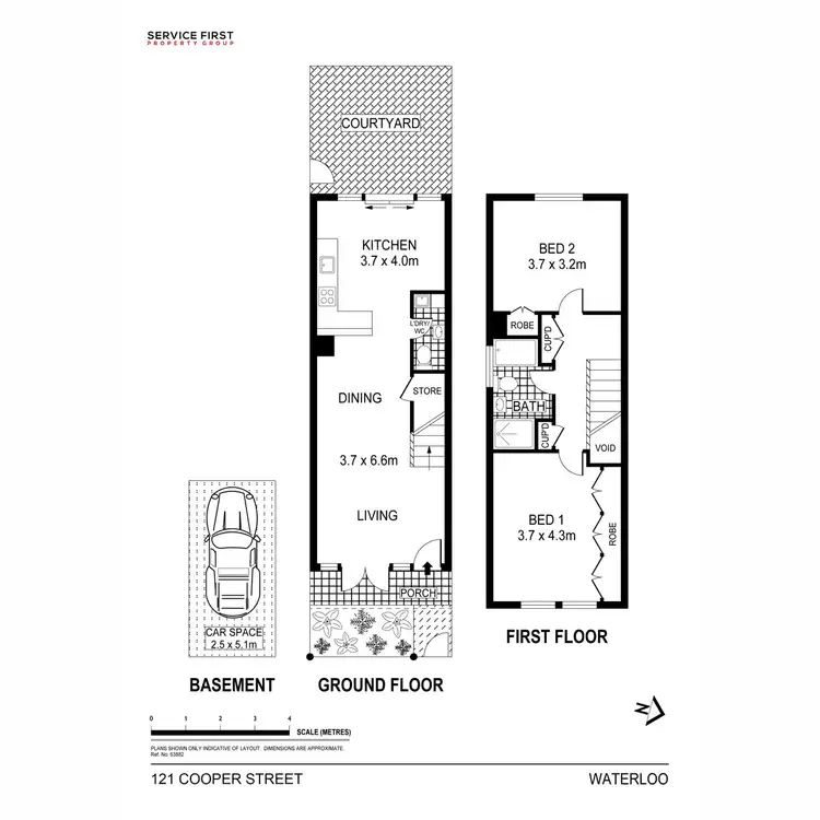 Floorplan of Homely townhouse listing, 121 Cooper Street, Waterloo NSW 2017
