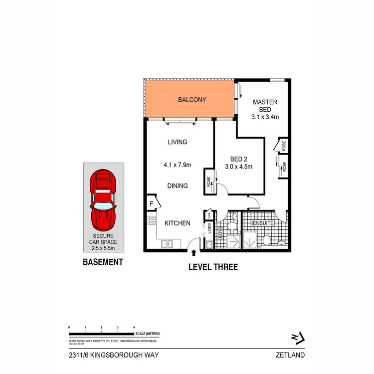 Floorplan of Homely apartment listing, 2311/6 Kingsborough Way, Zetland NSW 2017