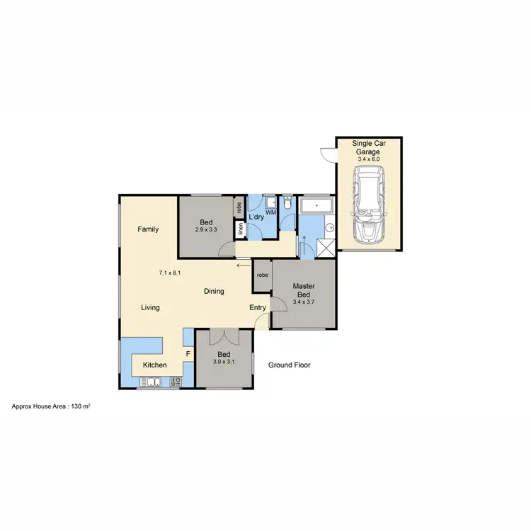 Floorplan of Homely unit listing, 4/83 Foam Street, Rosebud VIC 3939