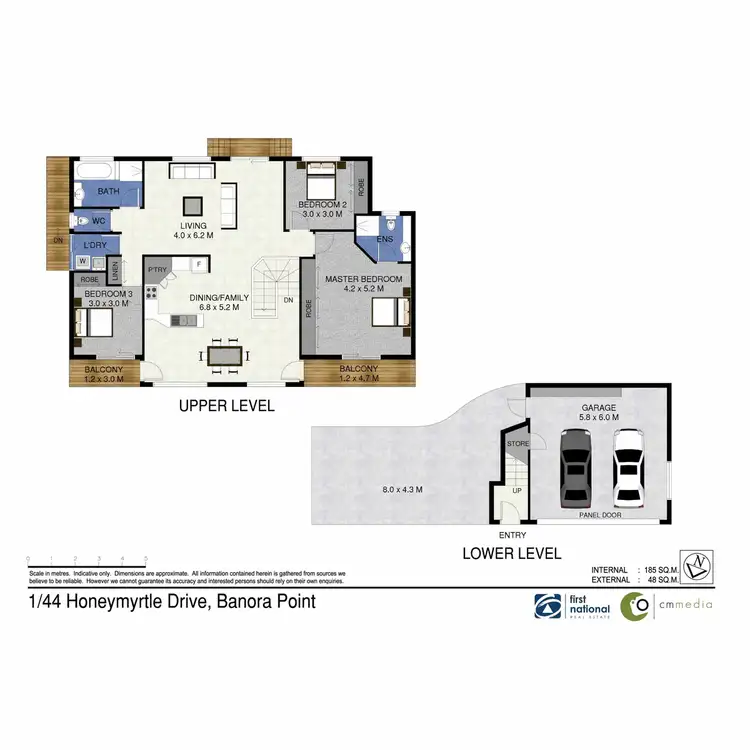 Floorplan of Homely semi-detached listing, 1/44 Honeymyrtle Drive, Banora Point NSW 2486