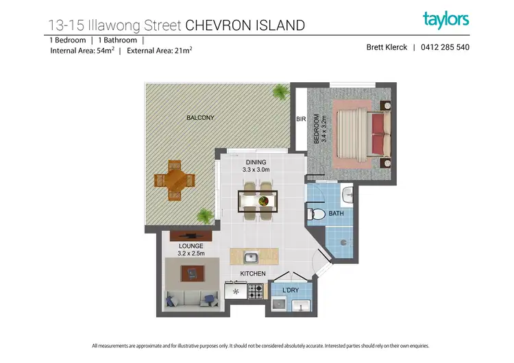 Floorplan of Homely apartment listing, 7/13-15 Illawong Street, Chevron Island QLD 4217